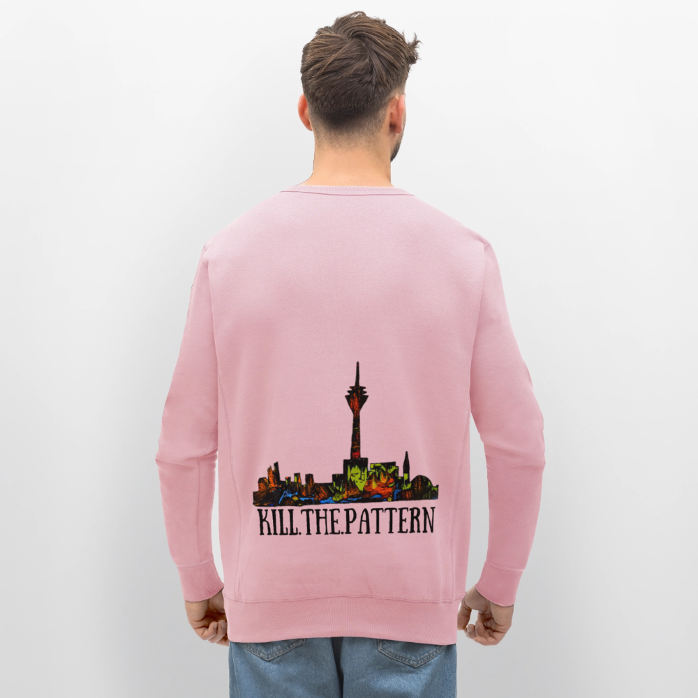 Unisex Bio Pulli Düsseldorfer Skyline Backprint - Hellrosa