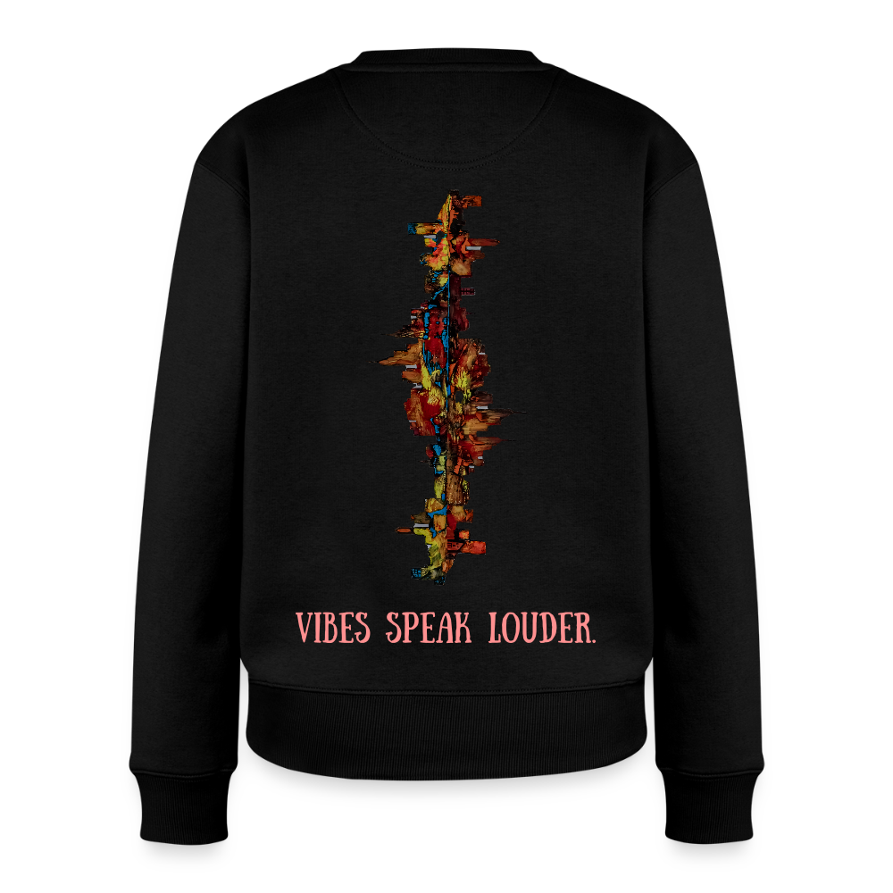 Frauen Pulli Frankfurter Skyline Backprint - Schwarz