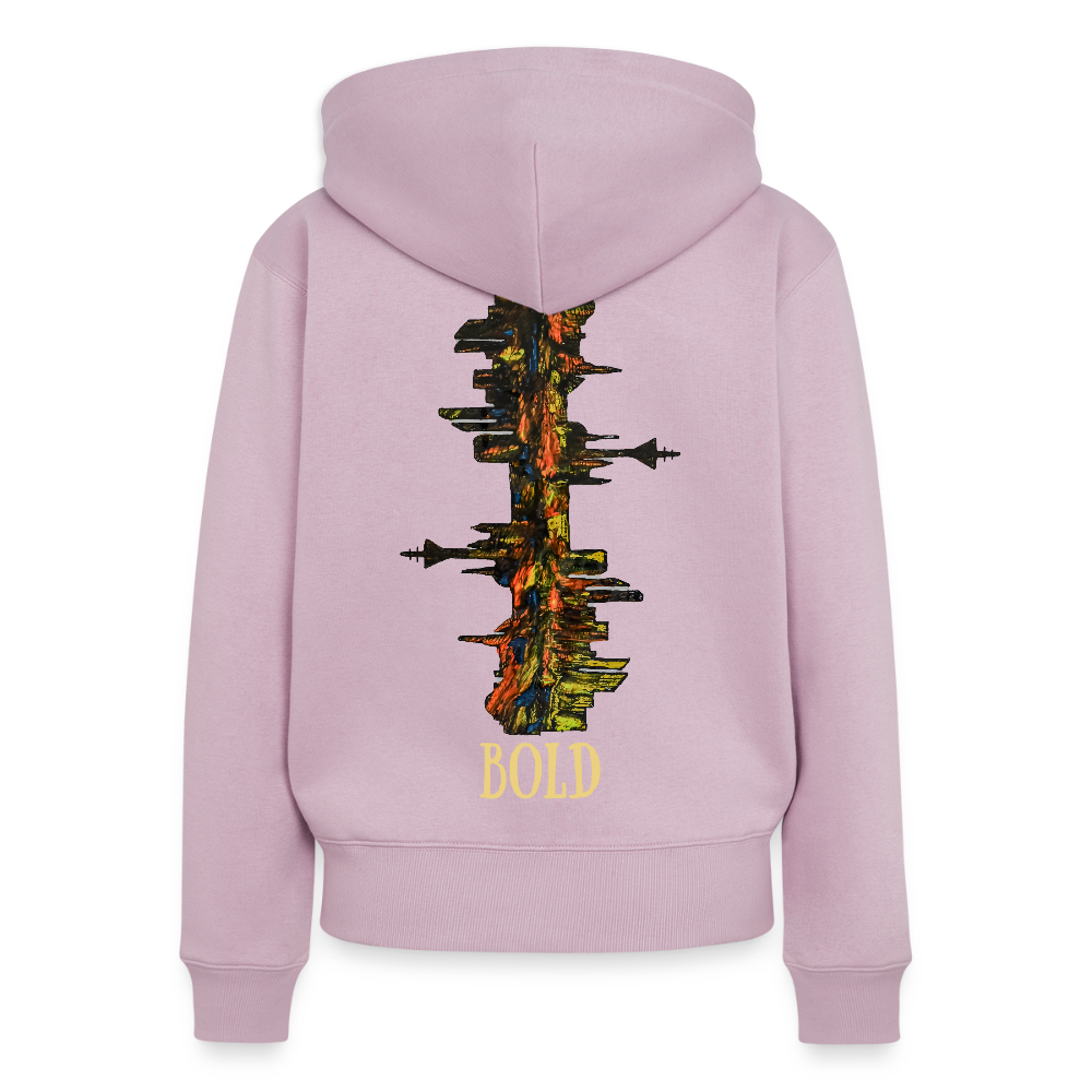 Frauen Kapuzenjacke Düsseldorfer Skyline Backprint - Altrosa