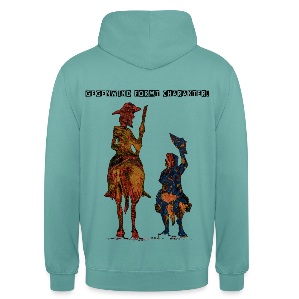 Unisex Hoodie Don Quixote Backprint - Pastelltürkis