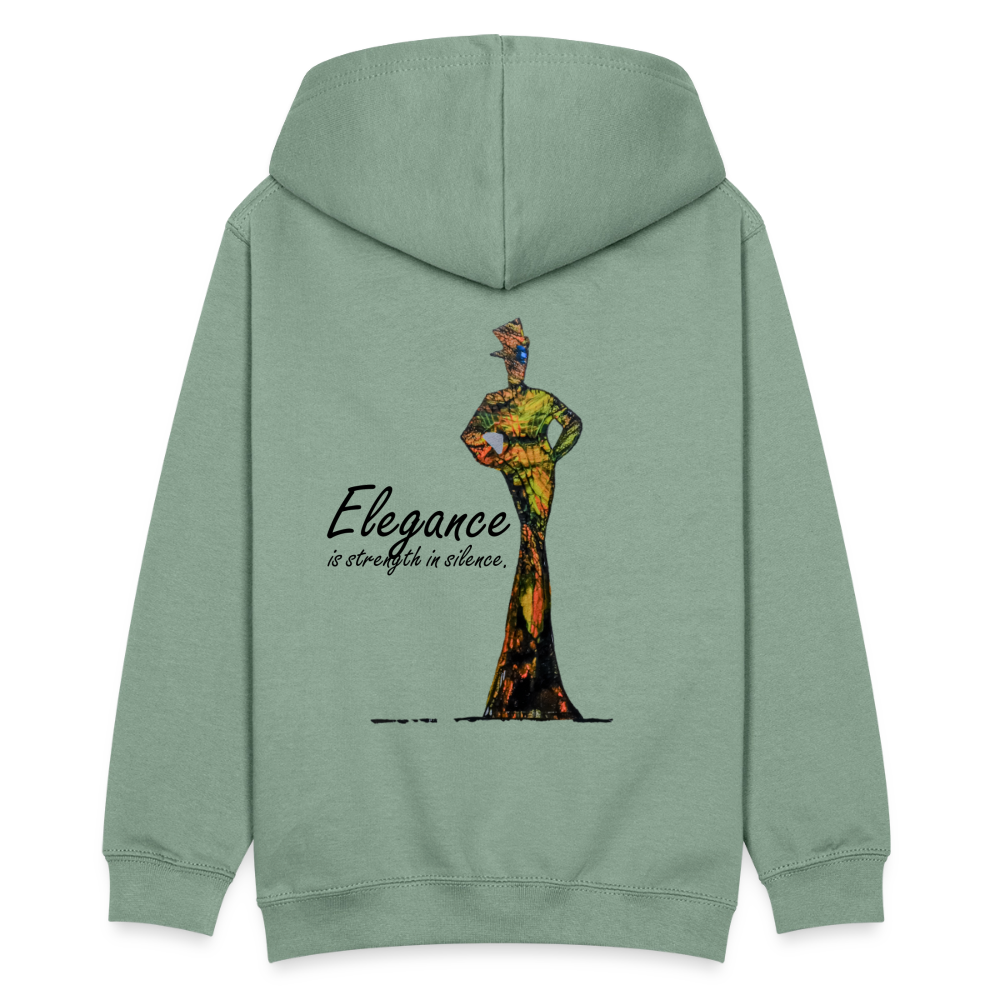 Teenager Hoodie Elegance Backprint - Graugrün