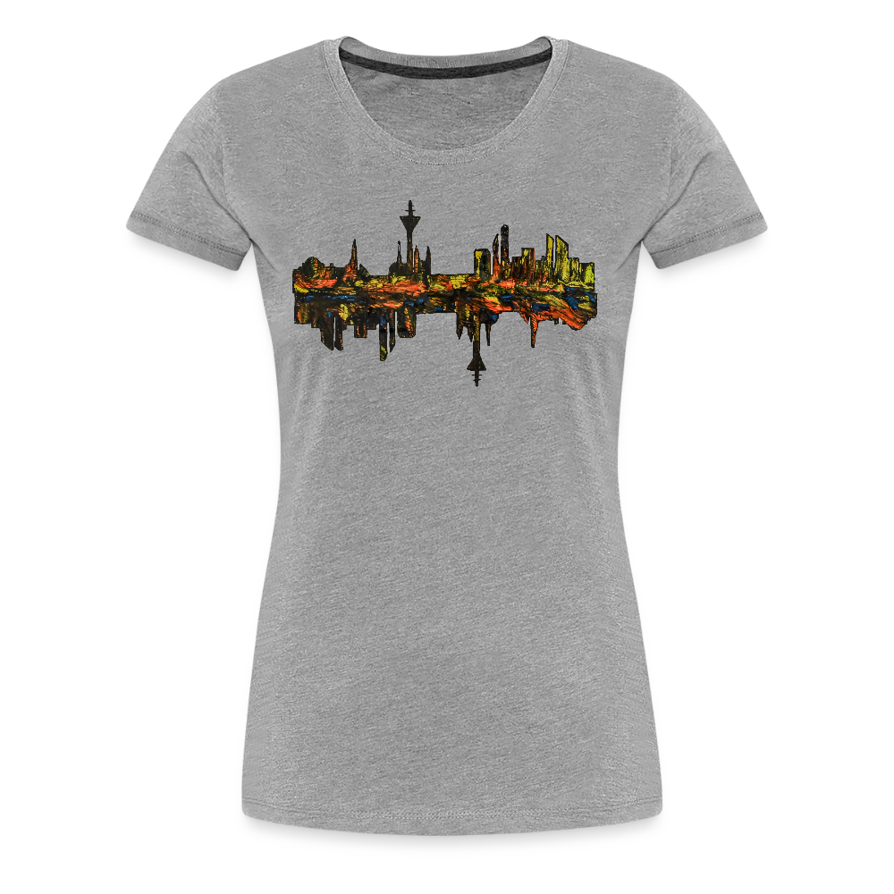 Frauen Premium T-Shirt Düsseldorfer Skyline V.3 - Grau meliert