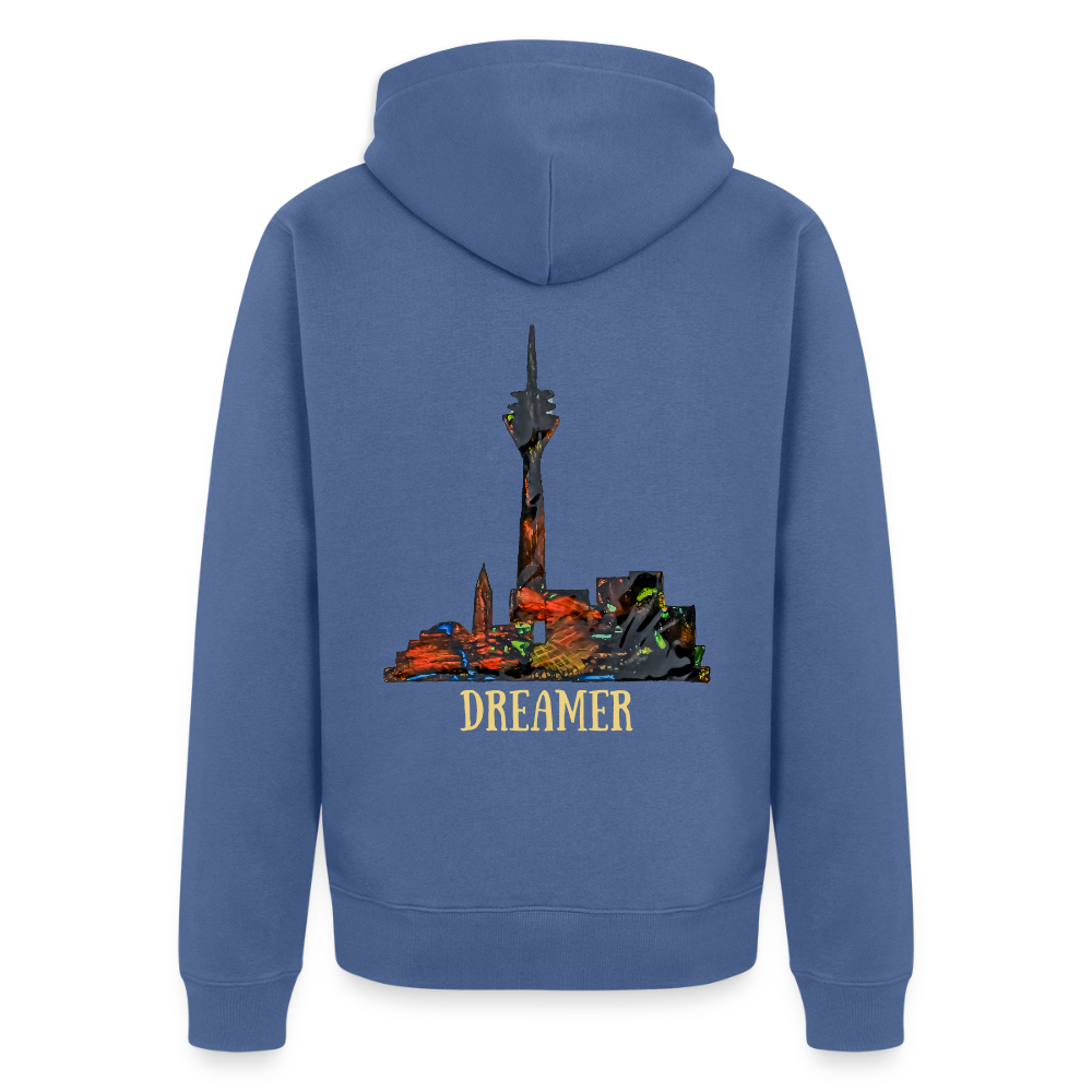 Männer Kapuzenjacke Düsseldorferskyline Backprint - Taubenblau