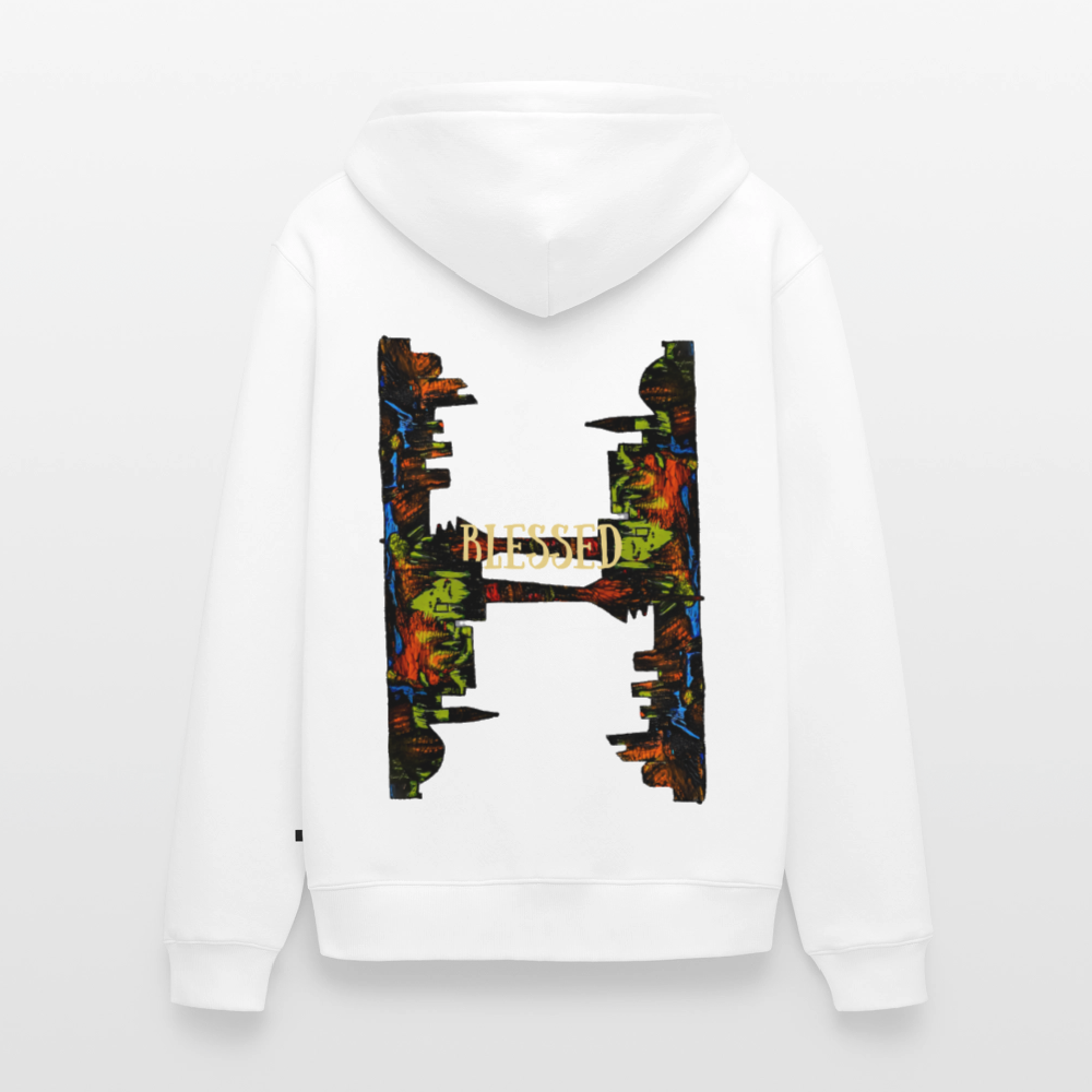 Männer Kapuzenjacke Düsseldorfer Skyline Backprint - Weiß