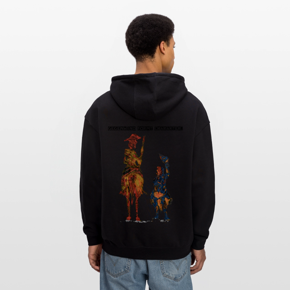 Oversized Unisex Hoodie Don Quixote Backprint - Schwarz