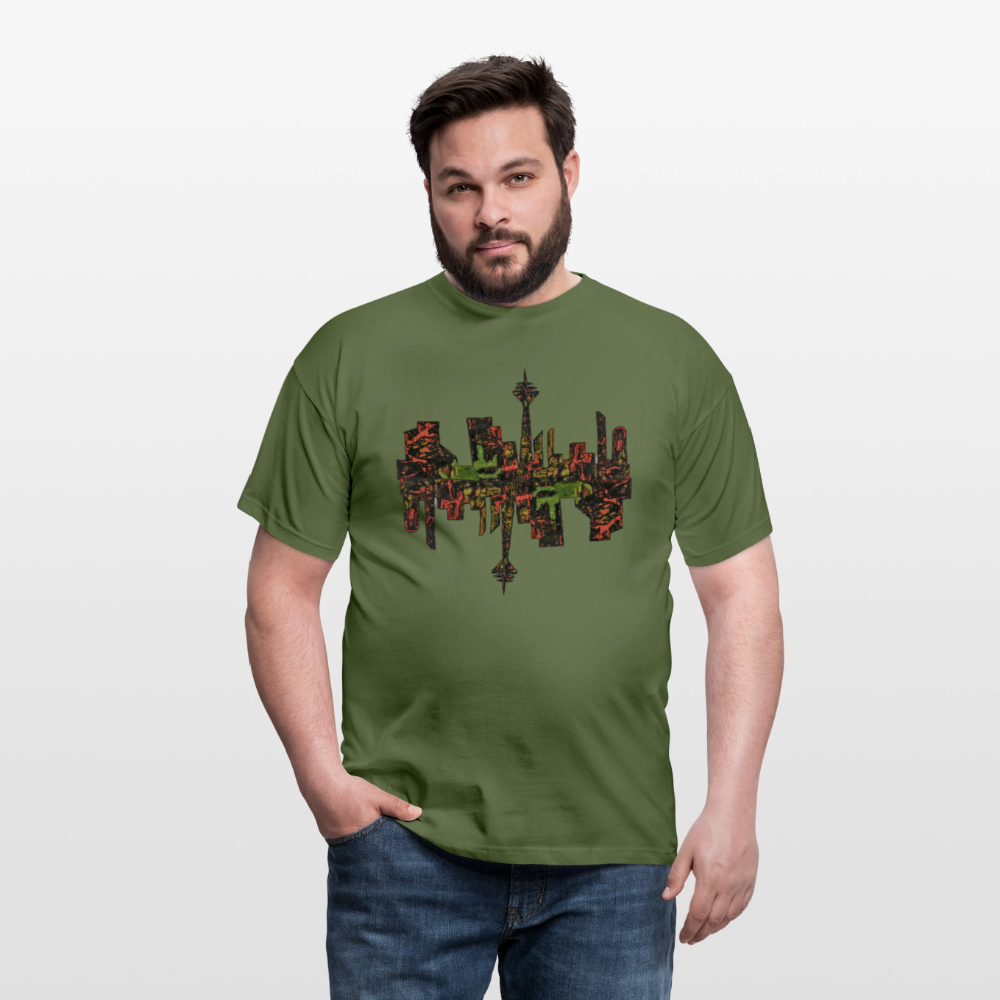 Männer T-Shirt Düsseldorfer Skyline V.9 - Militärgrün