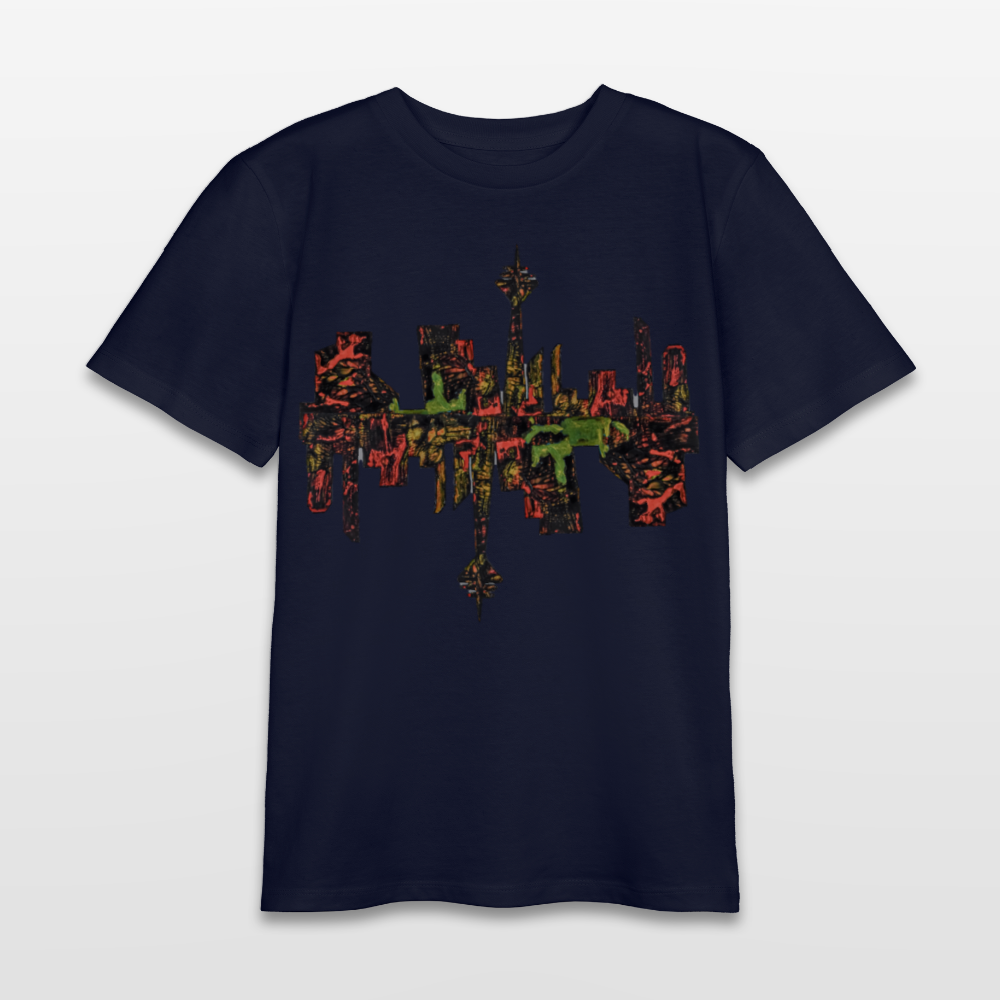 Unisex Teenager T-Shirt Düsseldorfer Skyline V.9 - Navy