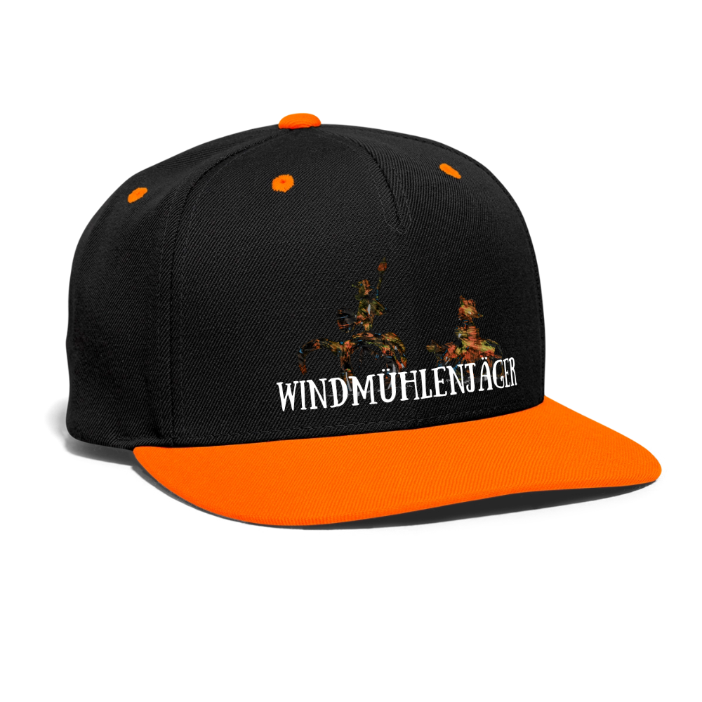 Kontrast Snapback Cap - Schwarz/Neonorange