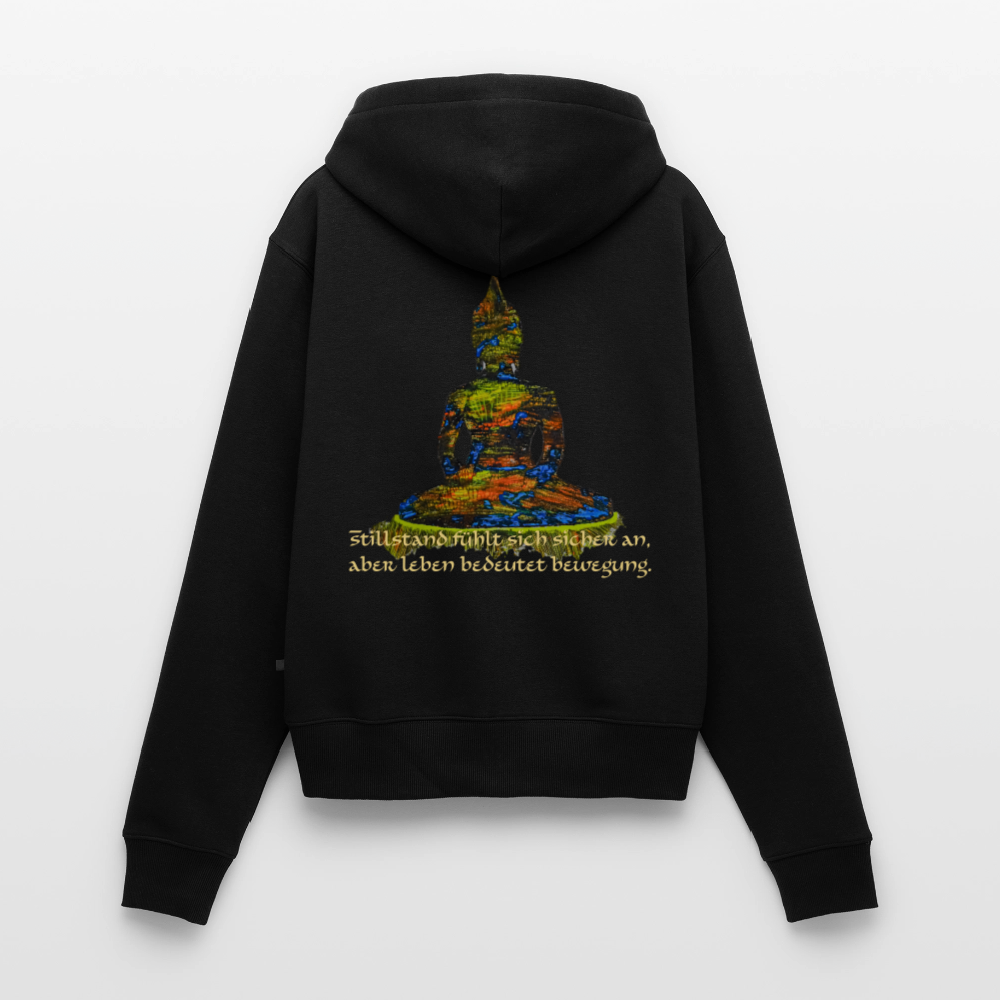 Frauen Kapuzenjacke Buddha Backprint - Schwarz