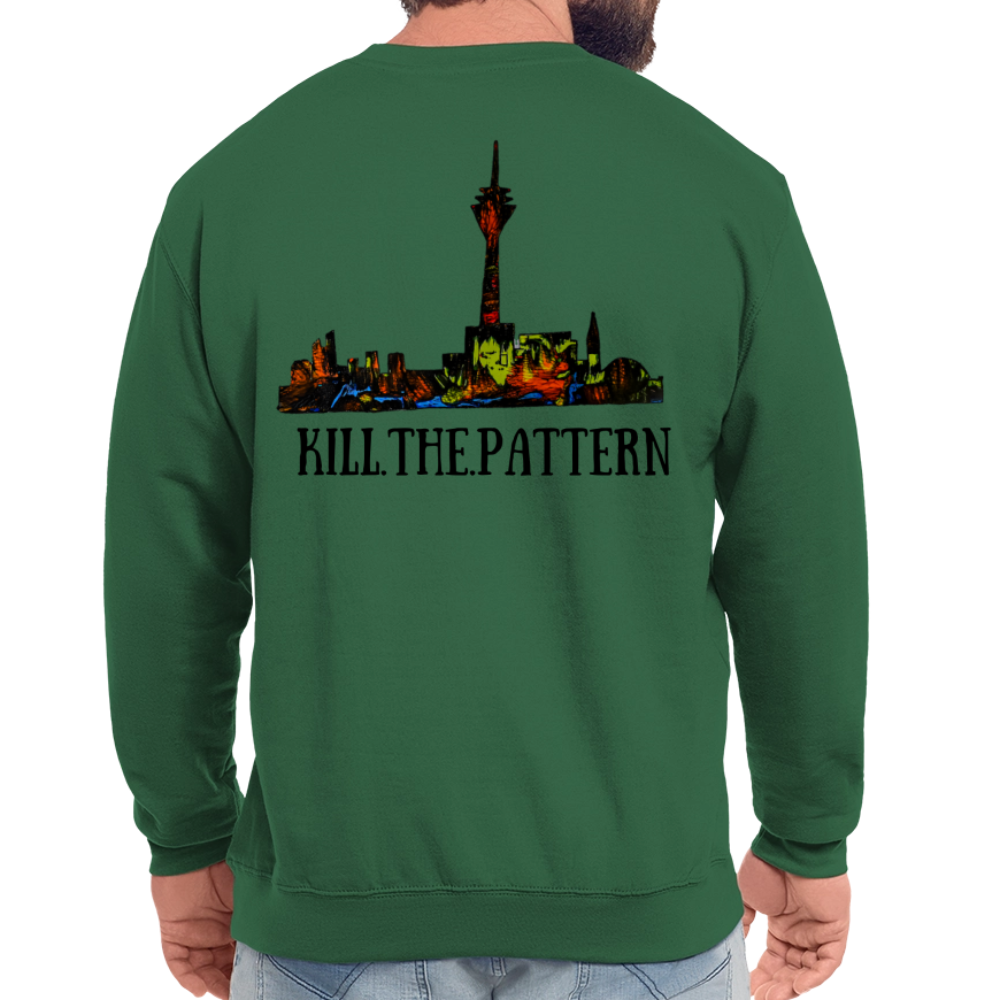 Unisex Pulli Düsseldorfer Skyline Backprint - Grün