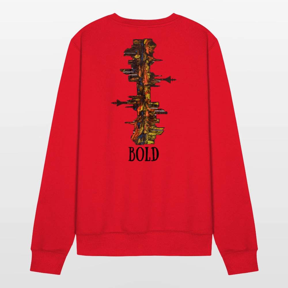 Unisex Pulli Düsseldorfer Skyline Backprint - Rot