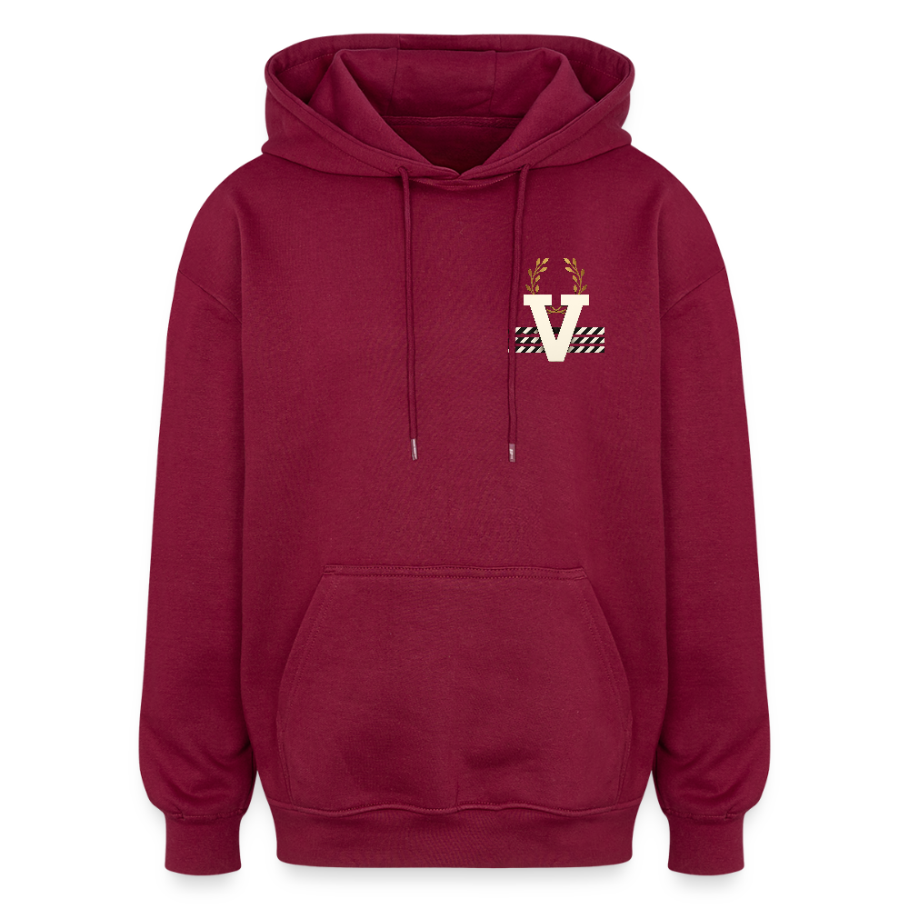 Oversized Unisex Hoodie Don Quixote Backprint - Burgunderrot