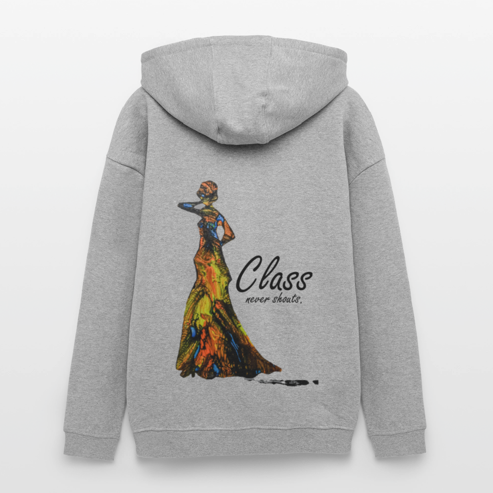 Oversized Unisex Hoodie Class Backprint - Grau meliert