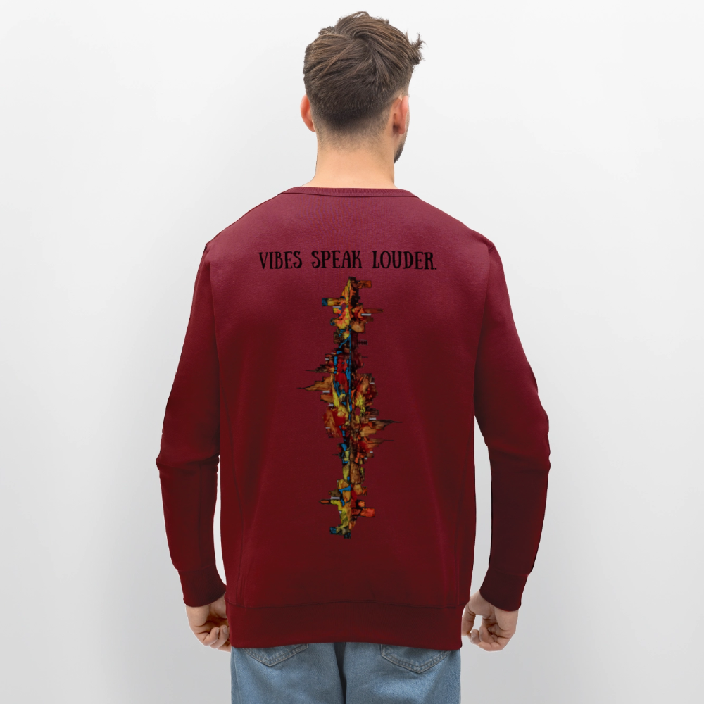 Unisex Bio Pulli Frankfurter Skyline Backprint - Burgunderrot