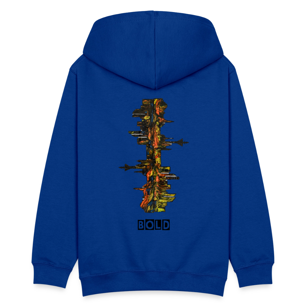 Teenager Hoodie Düsseldorfer Skyline Backprint - Royalblau