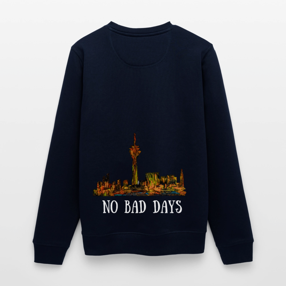 Unisex Bio Pulli Düsseldorfer Skyline Backprint - Navy