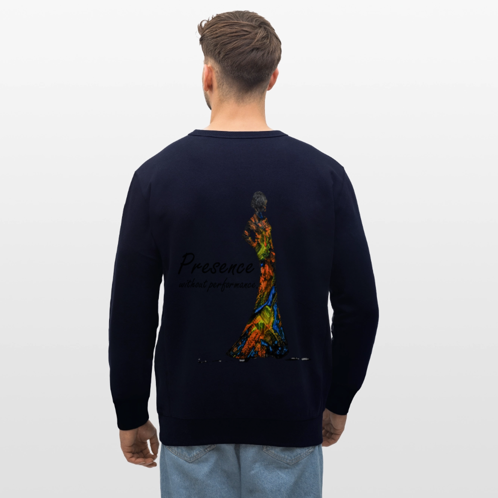 Unisex Bio Pullover Presence Backprint - Navy