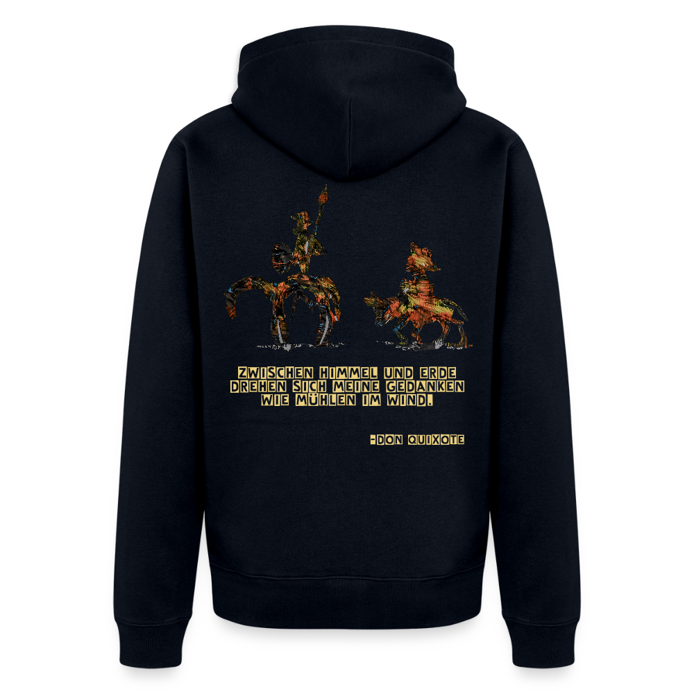 Männer Kapuzenjacke Don Quixote Backprint - Navy