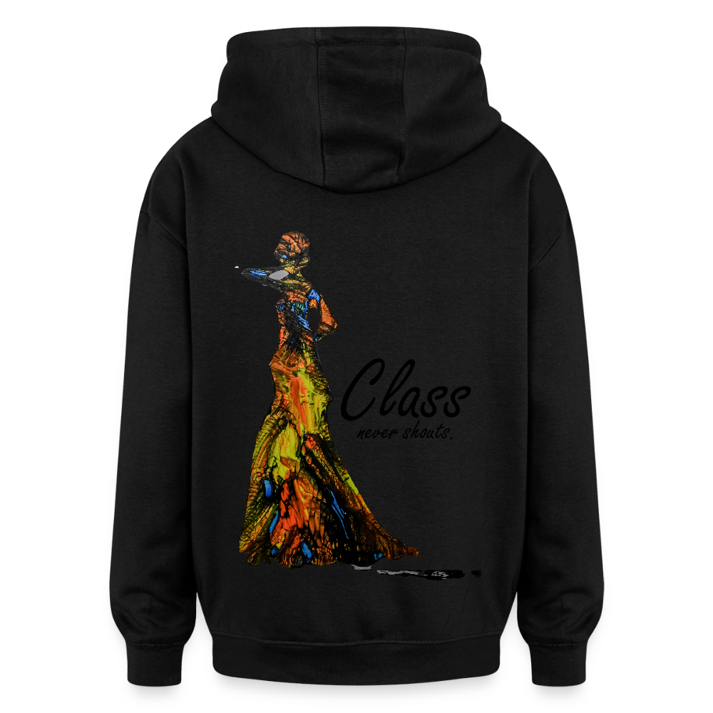 Oversized Unisex Hoodie Class Backprint - Schwarz