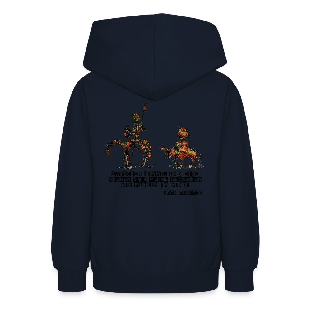Teenager Hoodie Don Quixote Backprint - Navy