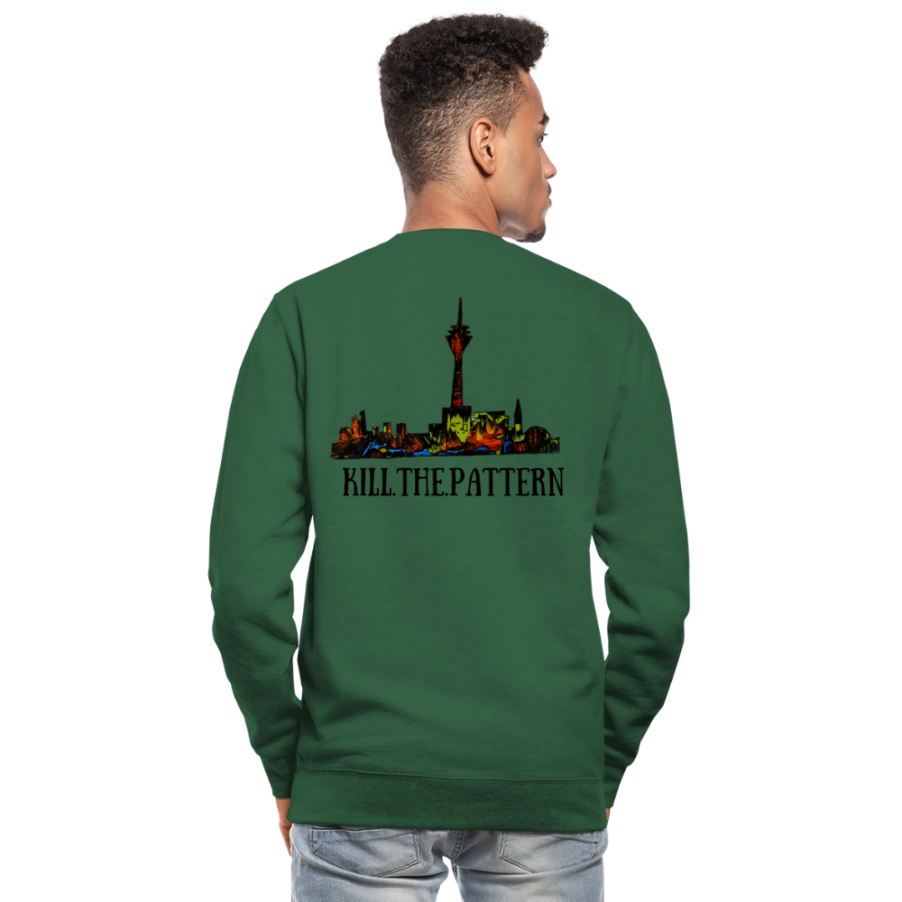 Unisex Pulli Düsseldorfer Skyline Backprint - Grün