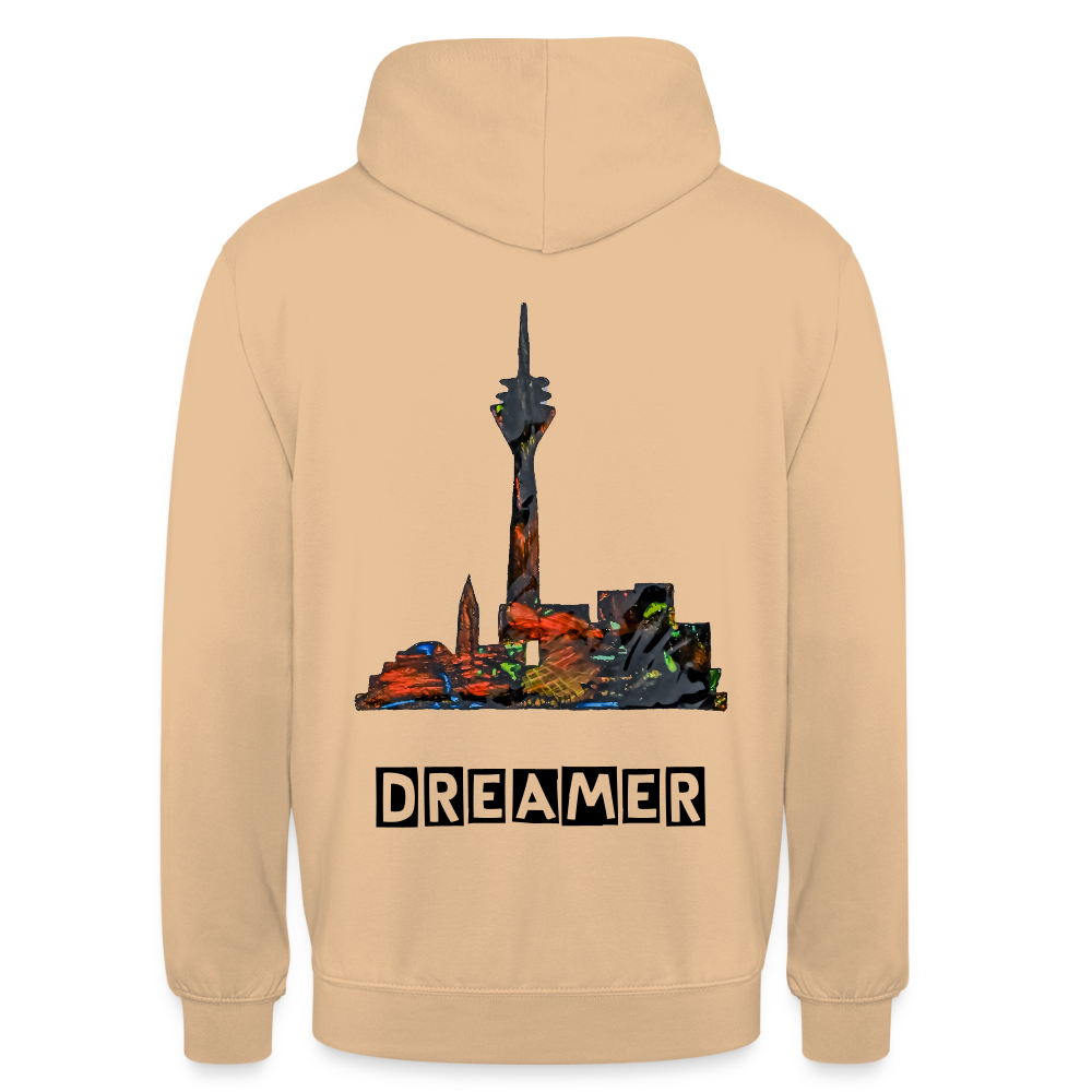Unisex Hoodie Düsseldorferskyline Backprint - Pfirsich