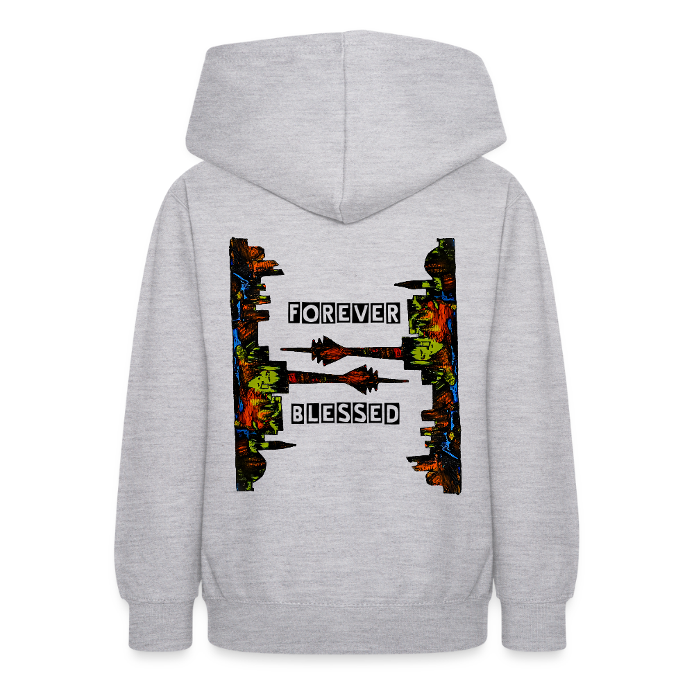 Teenger Hoodie Düsseldorfer Skyline Backprint - Hellgrau meliert