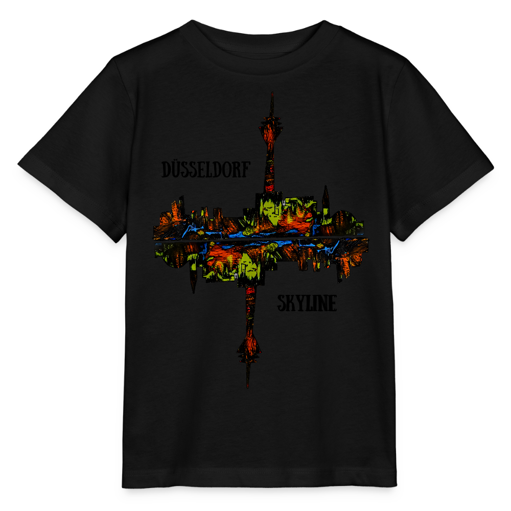 Unisex Kinder T-Shirt Düsseldorfer Skyline V.7 - Schwarz