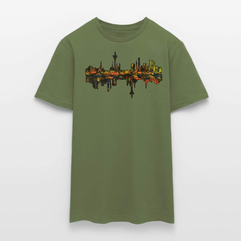 Männer T-Shirt Düsseldorfer Skyline V.3 - Militärgrün