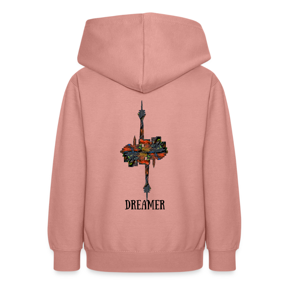 Teenager Hoodie Düsseldorferskyline Backprint - Altrosa