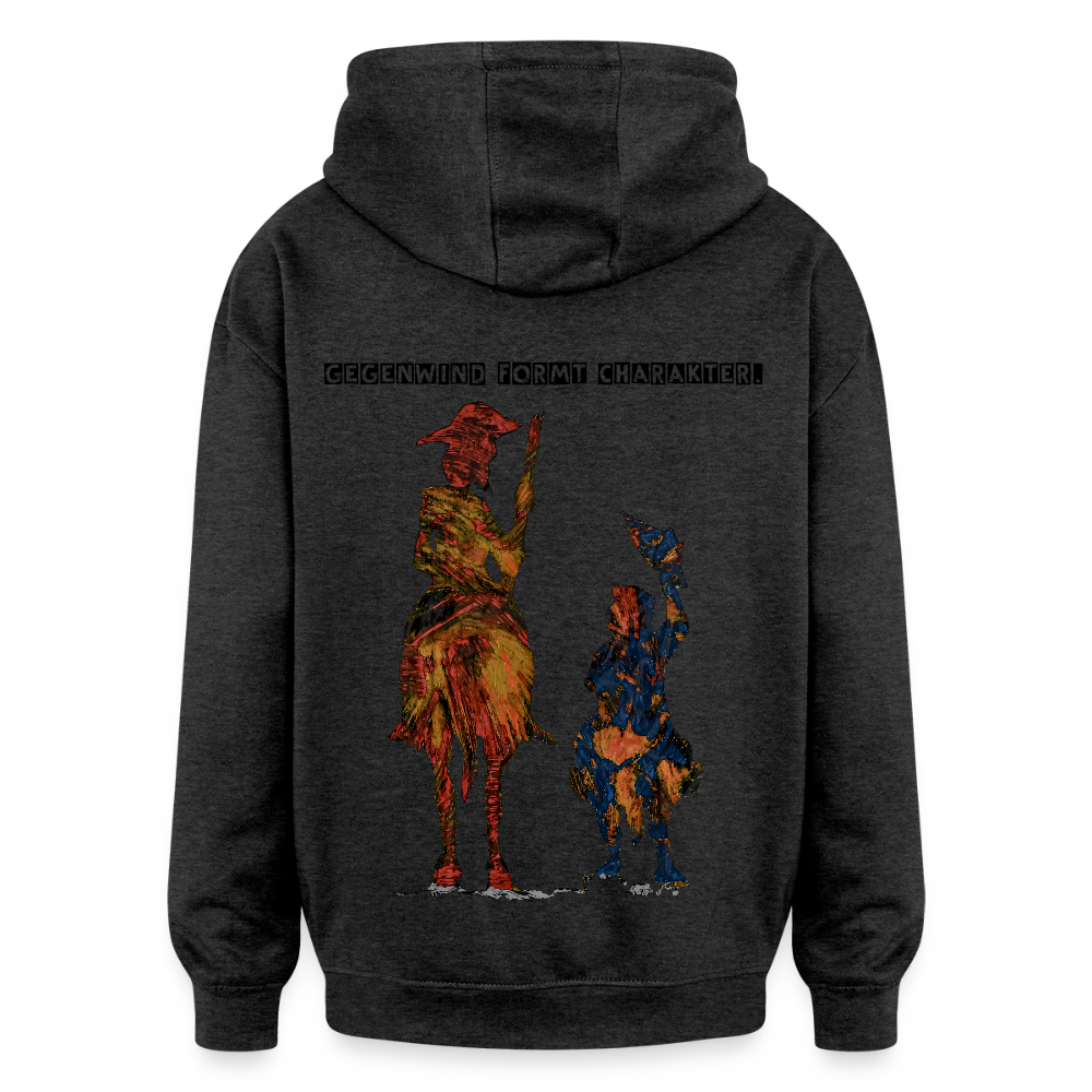 Oversized Unisex Hoodie Don Quixote Backprint - Anthrazit