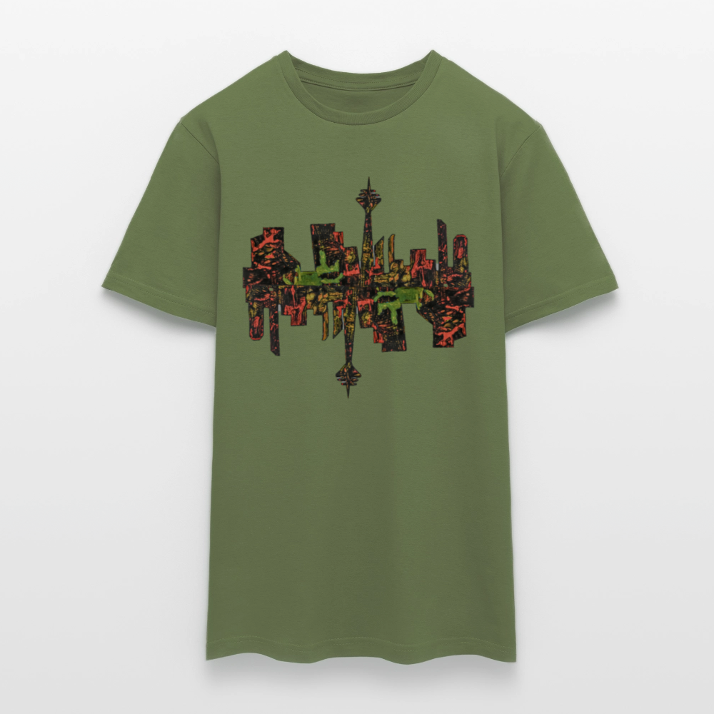 Männer T-Shirt Düsseldorfer Skyline V.9 - Militärgrün