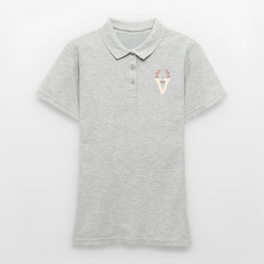 Frauen Polo Shirt - Grau meliert