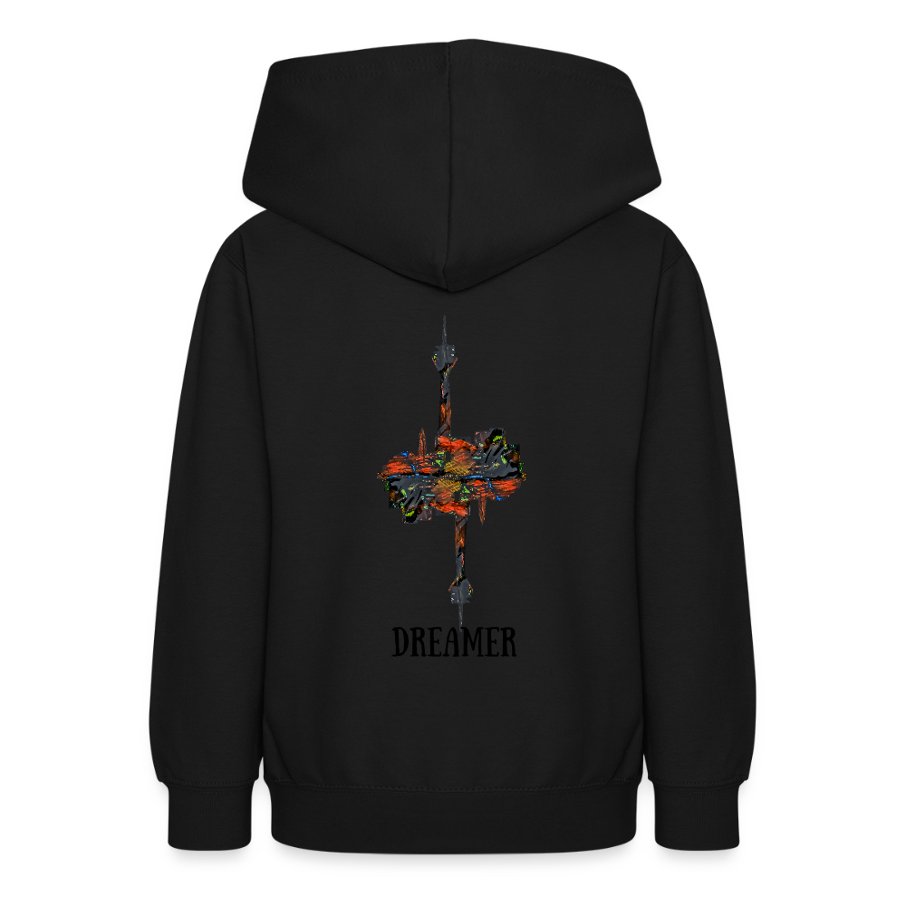 Teenager Hoodie Düsseldorferskyline Backprint - Schwarz