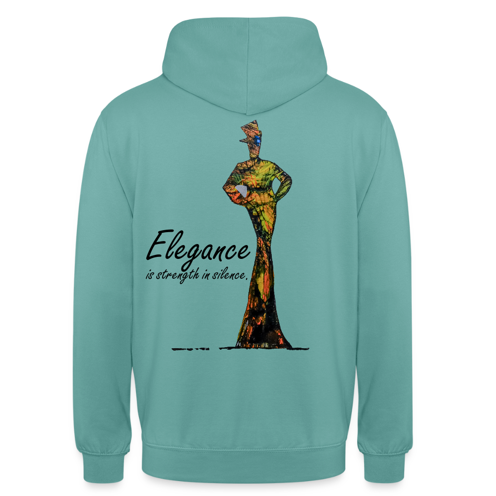 Unisex Hoodie Elegance Backprint - Pastelltürkis