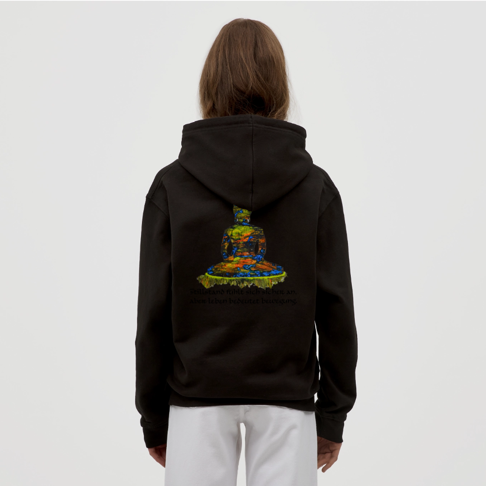 Unisex Hoodie Buddha Backprint - Schwarz