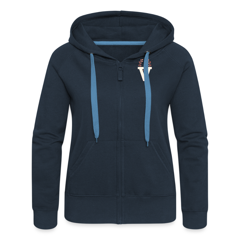 Frauen Kapuzenjacke Düsseldorfer Skyline Backprint - Navy