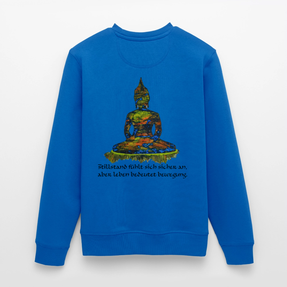 Unisex Bio Pulli Buddha Backprint - Königsblau