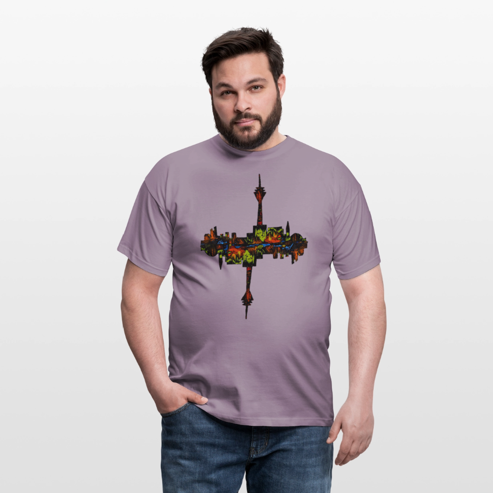 Männer T-Shirt Düsseldorfer Skyline V.7 - Lilagrau
