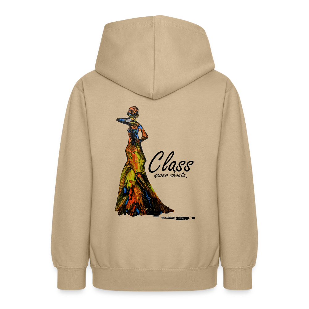 Teenager Hoodie Class Backprint - Sand