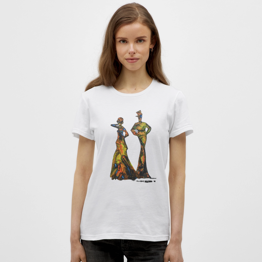 Frauen T-Shirt Zylinder und Stella - Weiß