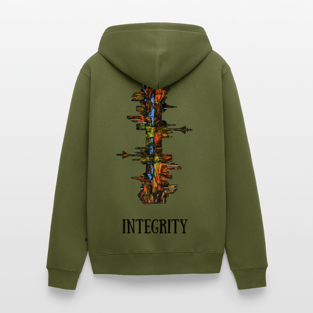 Männer Kapuzenjacke Düsseldorfer Skyline Backprint - Khaki