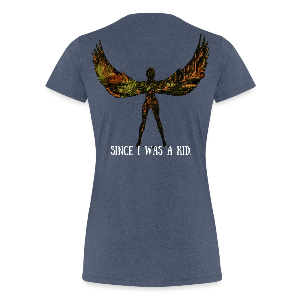 Frauen Premium T-Shirt Light - Blau meliert