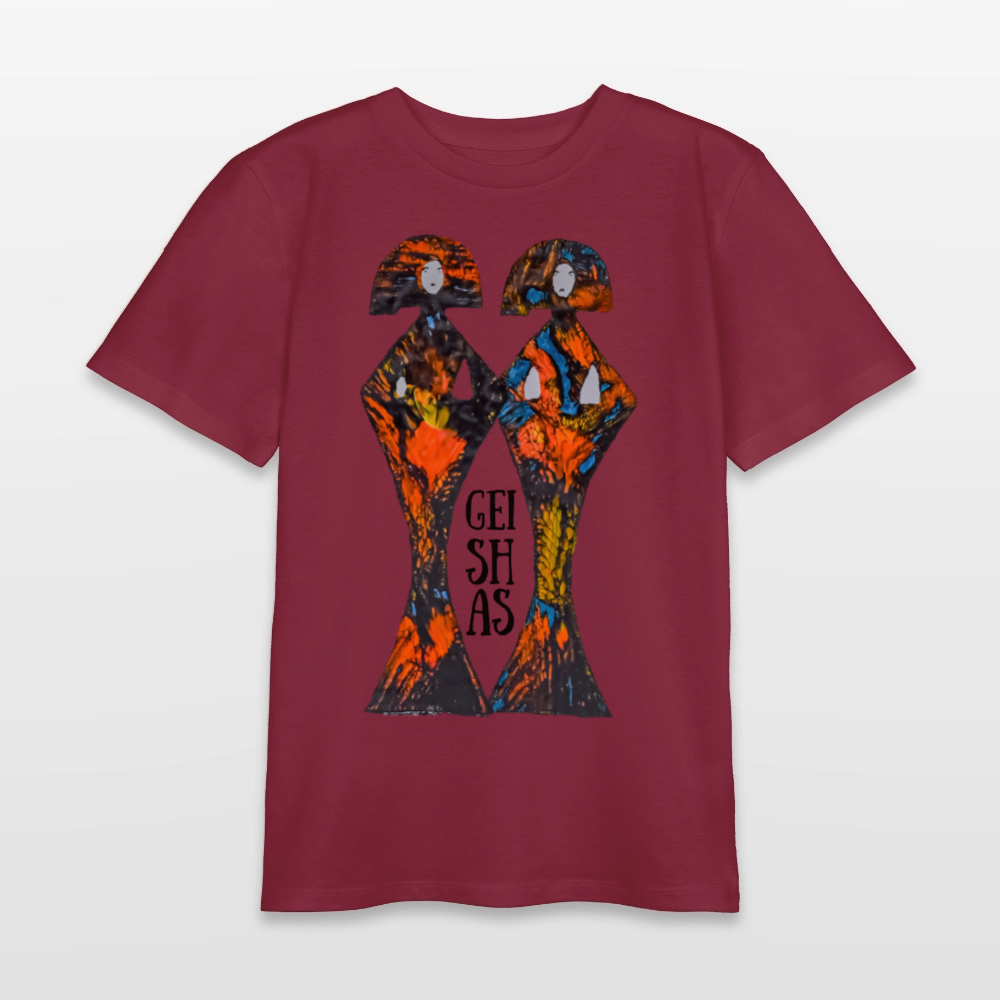 Unisex Teenager T-Shirt Geishas - Burgunderrot