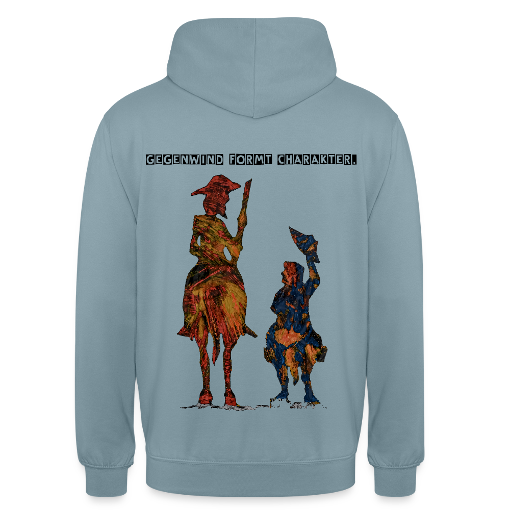 Unisex Hoodie Don Quixote Backprint - Nebelblau