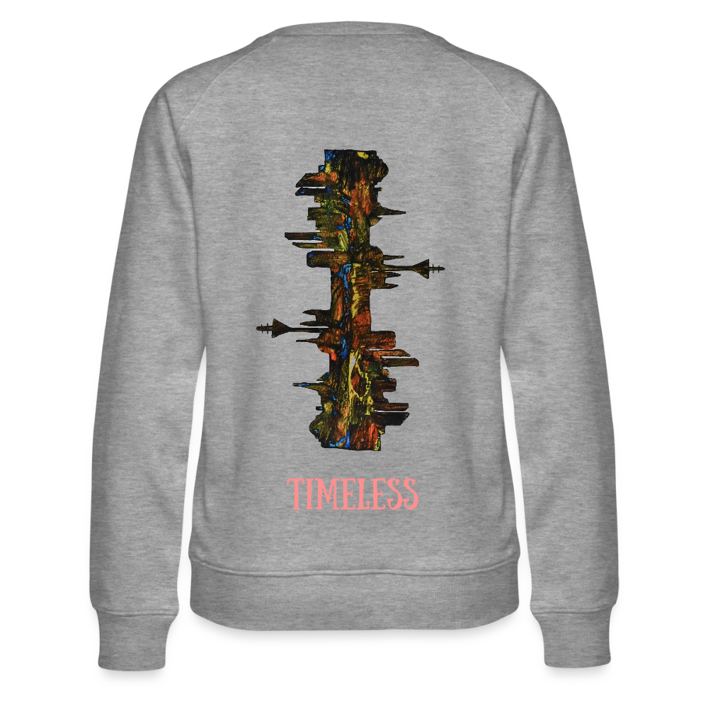 Frauen Pulli Düsseldorfer Skyline Backprint - Grau meliert