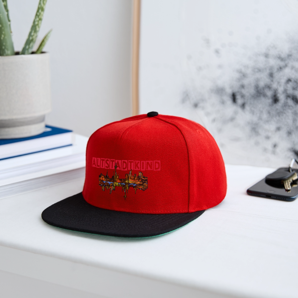 Snapback Cap - Rot/Schwarz