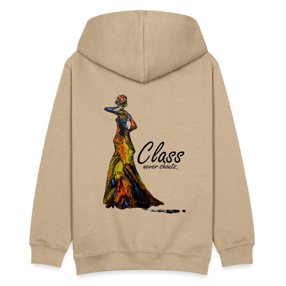 Teenager Hoodie Class Backprint - Sand