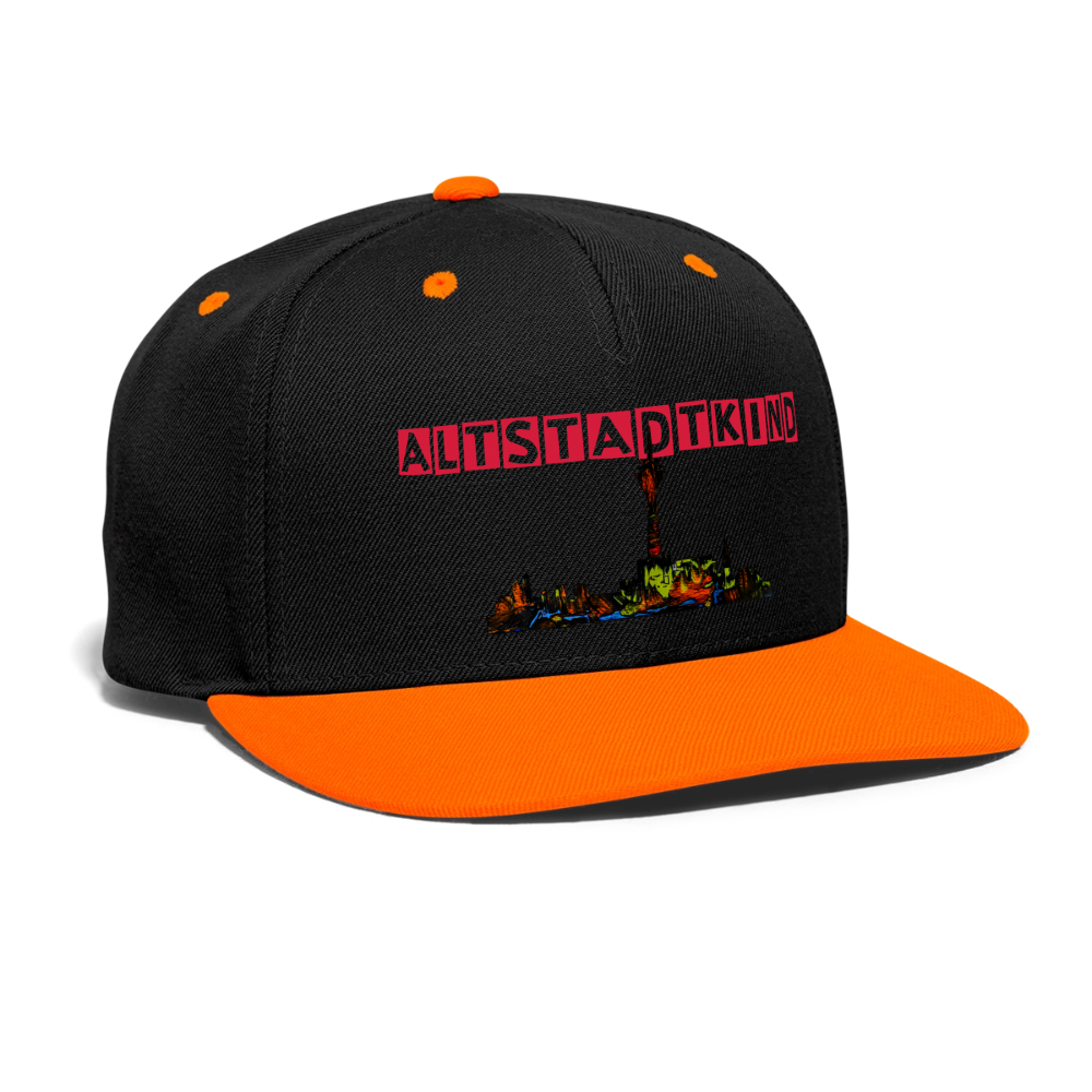 Kontrast Snapback Cap - Schwarz/Neonorange