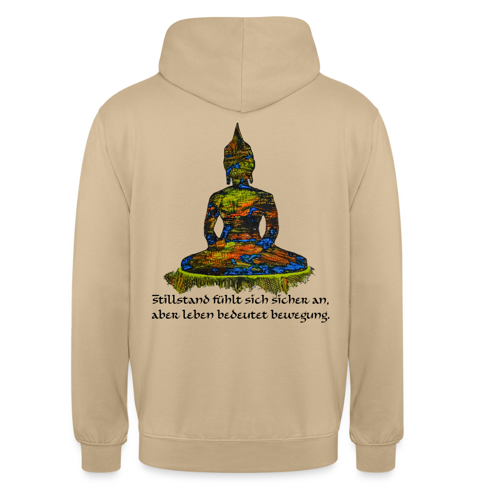 Unisex Hoodie Buddha Backprint - Beige